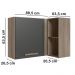 Armario Aereo Canto 89 cm 16984 Carvalho Nature Chumbo Nicioli