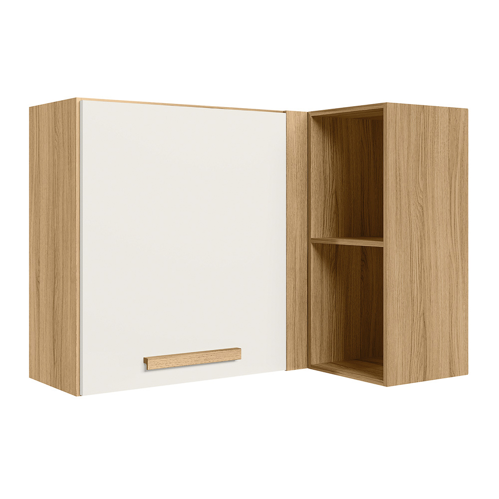 Armario Aereo Canto 89 cm 16984 Freijo Off White Cristal Nicioli