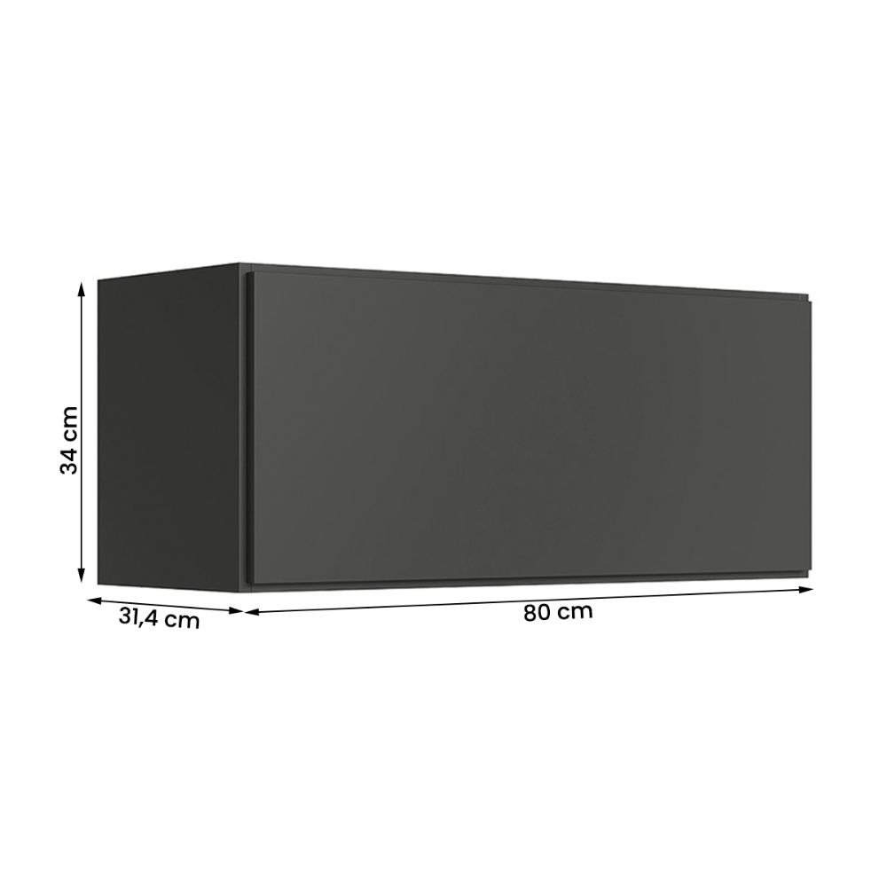 Armario Aereo Cozinha Acacia 80cm com 1 Porta Basculante Chumbo