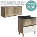 Armario Aereo E Balcao 1P 2G Vidro MDF Kali Carvalho Toq Off White Cetim Nicioli