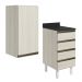 Armario Aereo E Balcao 1P 4G 40cm MDF Kali Bianco Toq Bianco Toq Nicioli