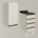 Armario Aereo E Balcao 1P 4G 40cm MDF Kali Bianco Toq Bianco Toq Nicioli