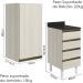 Armario Aereo E Balcao 1P 4G 40cm MDF Kali Bianco Toq Bianco Toq Nicioli