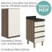 Armario Aereo E Balcao 1P 4G 40cm MDF Kali Carvalho Toq Off White Cetim Nicioli