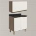 Armario Aereo E Balcao MDF 60cm Kali Carvalho Toq Off White Cetim Nicioli