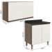 Armario Aereo E Balcao MDF 60cm Kali Carvalho Toq Off White Cetim Nicioli