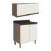 Armario Aereo E Balcao MDF 70cm Kali Carvalho Toq Off White Cetim Nicioli