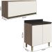 Armario Aereo E Balcao MDF 70cm Kali Carvalho Toq Off White Cetim Nicioli