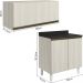 Armario Aereo E Balcao MDF 80cm Kali Bianco Toq Bianco Toq Nicioli