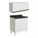 Armario Aereo E Balcao MDF 80cm Kali Bianco Toq Branco Uv Nicioli