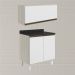 Armario Aereo E Balcao MDF 80cm Kali Bianco Toq Branco Uv Nicioli