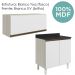 Armario Aereo E Balcao MDF 80cm Kali Bianco Toq Branco Uv Nicioli
