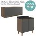 Armario Aereo E Balcao MDF 80cm Kali Carvalho Toq Chumbo Nicioli