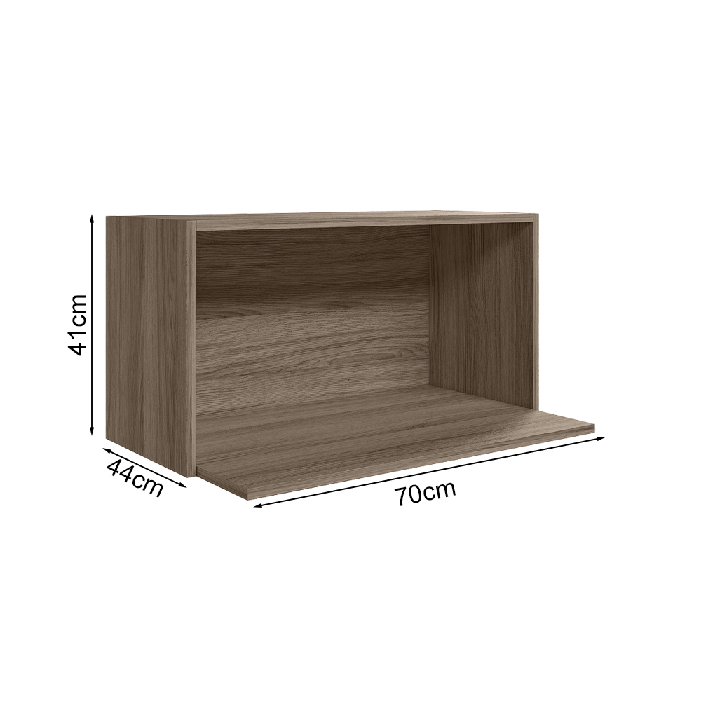 Armario Aereo Porta Microondas MDF 70 cm Kali 15219 Carvalho Toq Nicioli