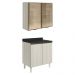 Armario Aereo Vidro Balcao 2P 80cm MDF Kali Bianco Toq Bianco Toq Nicioli