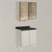 Armario Aereo Vidro Balcao 2P 80cm MDF Kali Bianco Toq Bianco Toq Nicioli
