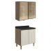Armario Aereo Vidro Balcao 2P 80cm MDF Kali Carvalho Toq Bianco Toq Nicioli
