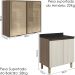 Armario Aereo Vidro Balcao 2P 80cm MDF Kali Carvalho Toq Bianco Toq Nicioli