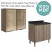 Armario Aereo Vidro Balcao 2P 80cm MDF Kali Carvalho Toq Carvalho Toq Nicioli