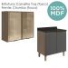 Armario Aereo Vidro Balcao 2P 80cm MDF Kali Carvalho Toq Chumbo Nicioli
