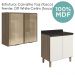 Armario Aereo Vidro Balcao 2P 80cm MDF Kali Carvalho Toq Off White Cetim Nicioli