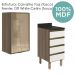 Armario Aereo Vidro Balcao 4G 40 cm MDF Kali Carvalho Toq Off White Cetim Nicioli