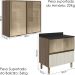 Armario Aereo Vidro Balcao 80 cm MDF Kali Carvalho Toq Bianco Toq Nicioli