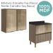 Armario Aereo Vidro Balcao 80 cm MDF Kali Carvalho Toq Carvalho Toq Nicioli