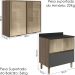 Armario Aereo Vidro Balcao 80 cm MDF Kali Carvalho Toq Chumbo Nicioli