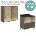 Armario Aereo Vidro Balcao 80 cm MDF Kali Carvalho Toq Chumbo Nicioli