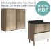 Armario Aereo Vidro Balcao 80 cm MDF Kali Carvalho Toq Off White Cetim Nicioli