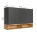 Armario Aereo de Cozinha Compacto Acacia 120cm com 3 Portas Chumbo
