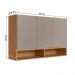 Armario Aereo de Cozinha Compacto Acacia 120cm com 3 Portas Ipe/Fendy