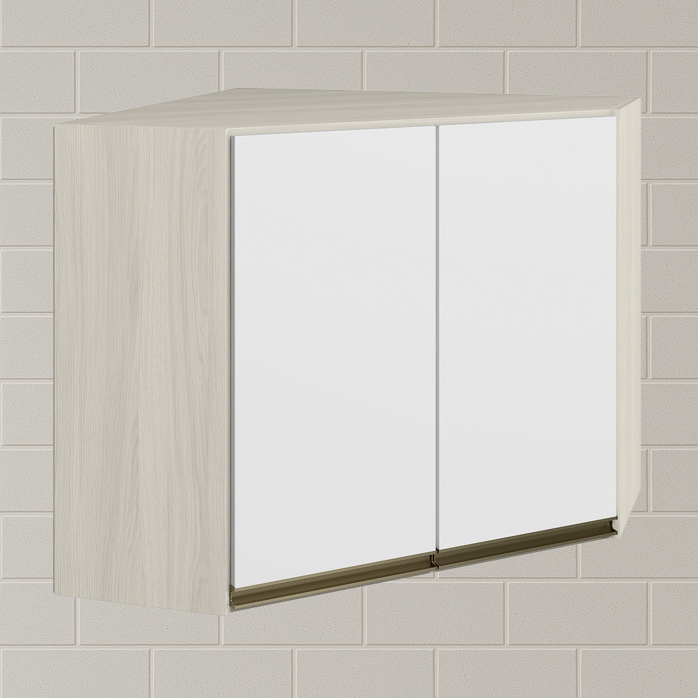 Armario Canto Obliquo 2P MDF 75cm Kali 12209 Bianco Toq Branco Uv Nicioli
