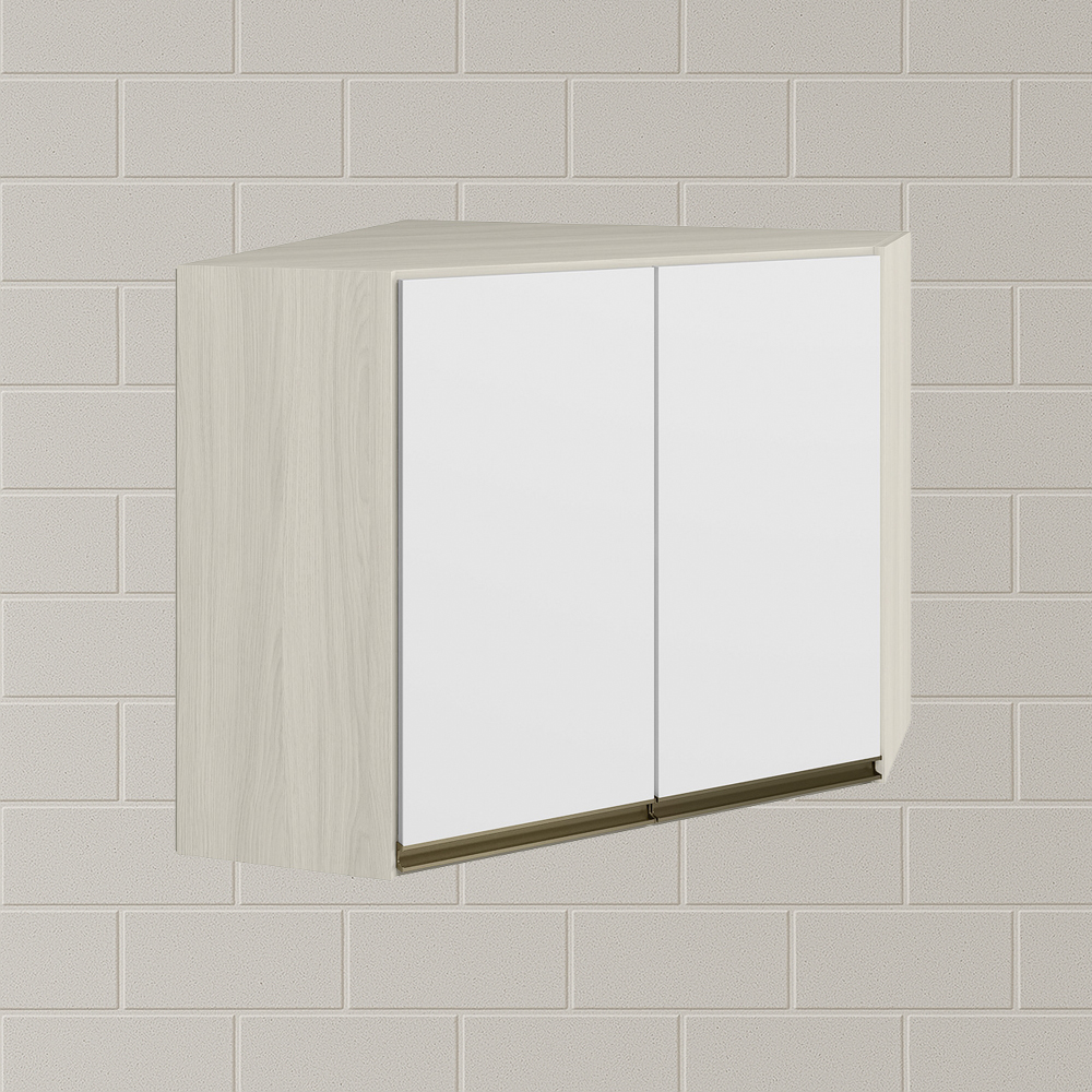 Armario Canto Obliquo 2P MDF 75cm Kali 12209 Bianco Toq Branco Uv Nicioli