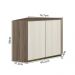Armario Canto Obliquo 2P MDF 75cm Kali 12209 Carvalho Toq Bianco Toq Nicioli