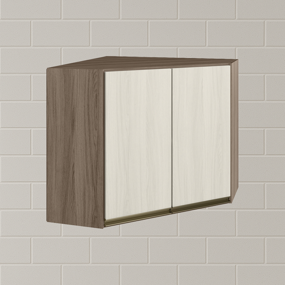 Armario Canto Obliquo 2P MDF 75cm Kali 12209 Carvalho Toq Bianco Toq Nicioli