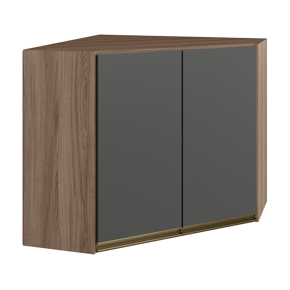 Armario Canto Obliquo 2P MDF 75cm Kali 12209 Carvalho Toq Chumbo Nicioli