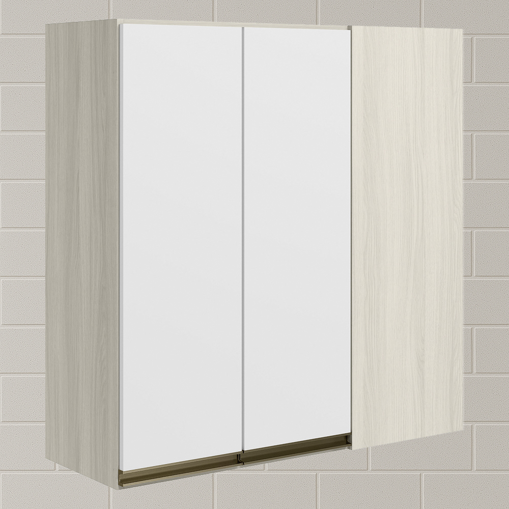 Armario Canto Reto 2P MDF 86 cm Kali 12043 Bianco Toq Branco Uv Nicioli