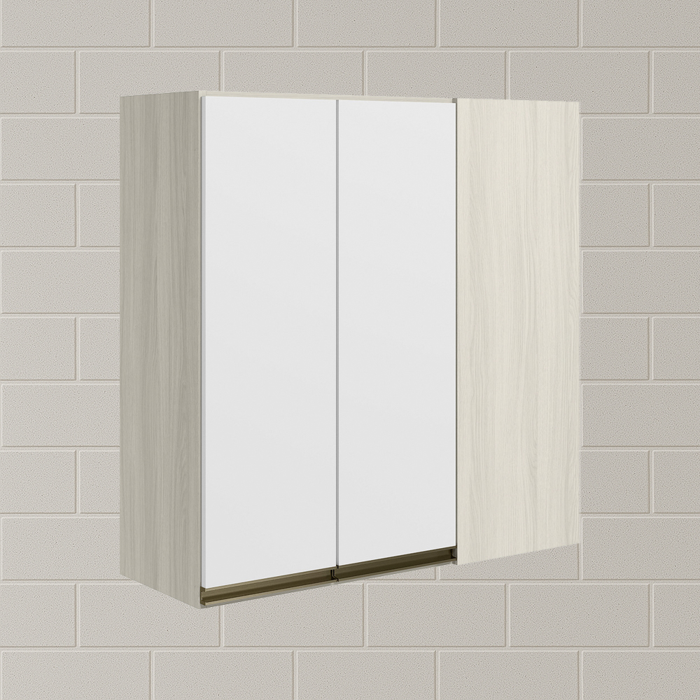 Armario Canto Reto 2P MDF 86 cm Kali 12043 Bianco Toq Branco Uv Nicioli