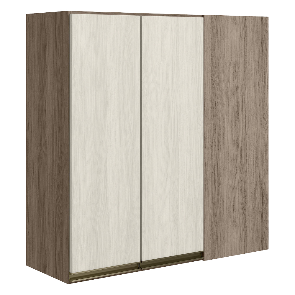 Armario Canto Reto 2P MDF 86 cm Kali 12043 Carvalho Toq Bianco Toq Nicioli