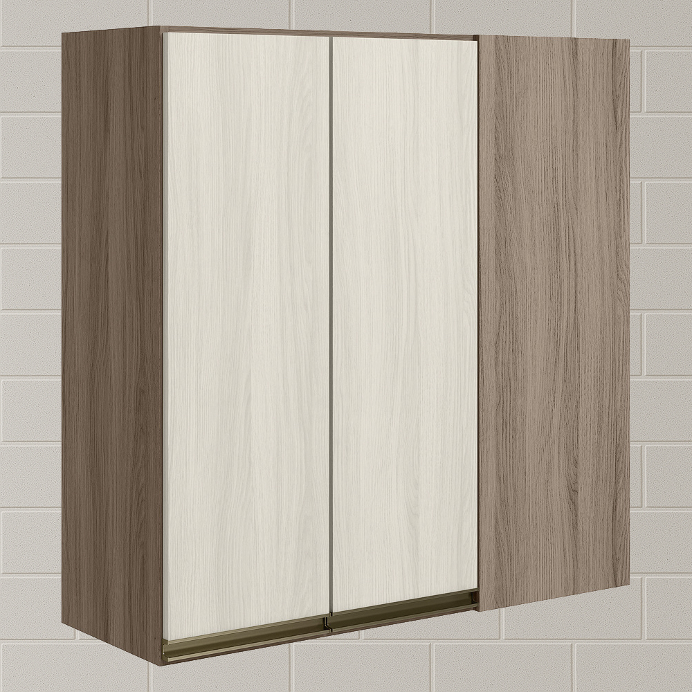 Armario Canto Reto 2P MDF 86 cm Kali 12043 Carvalho Toq Bianco Toq Nicioli