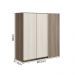 Armario Canto Reto 2P MDF 86 cm Kali 12043 Carvalho Toq Bianco Toq Nicioli