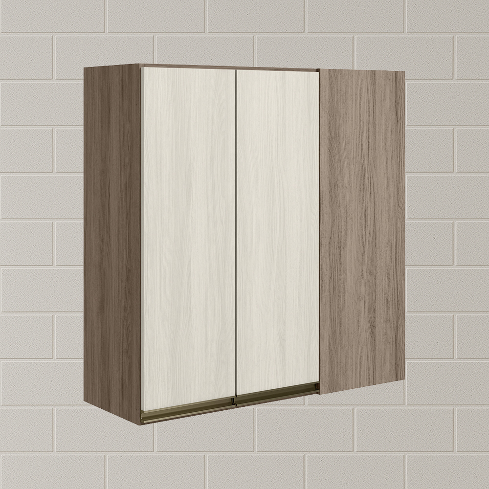 Armario Canto Reto 2P MDF 86 cm Kali 12043 Carvalho Toq Bianco Toq Nicioli
