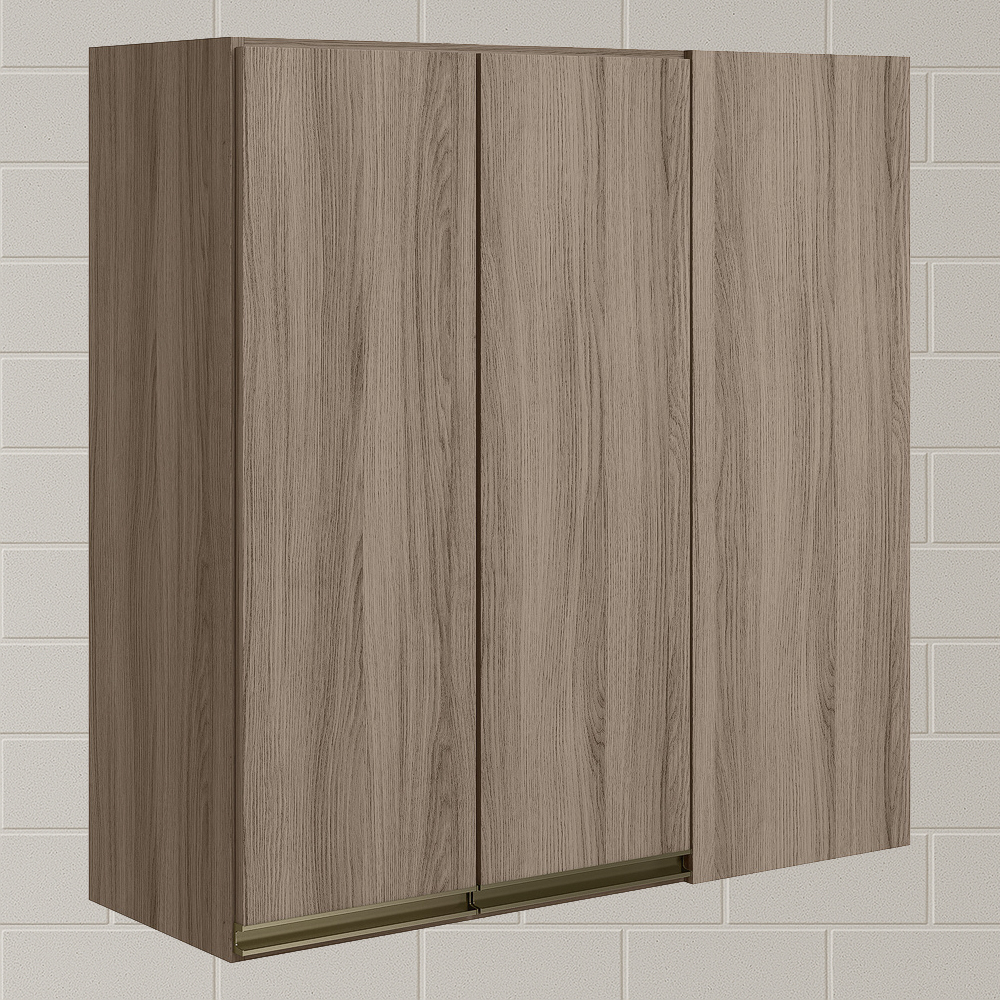 Armario Canto Reto 2P MDF 86 cm Kali 12043 Carvalho Toq Carvalho Toq Nicioli