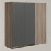 Armario Canto Reto 2P MDF 86 cm Kali 12043 Carvalho Toq Chumbo Nicioli