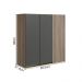 Armario Canto Reto 2P MDF 86 cm Kali 12043 Carvalho Toq Chumbo Nicioli