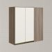 Armario Canto Reto 2P MDF 86 cm Kali 12043 Carvalho Toq Off White Cetim Nicioli