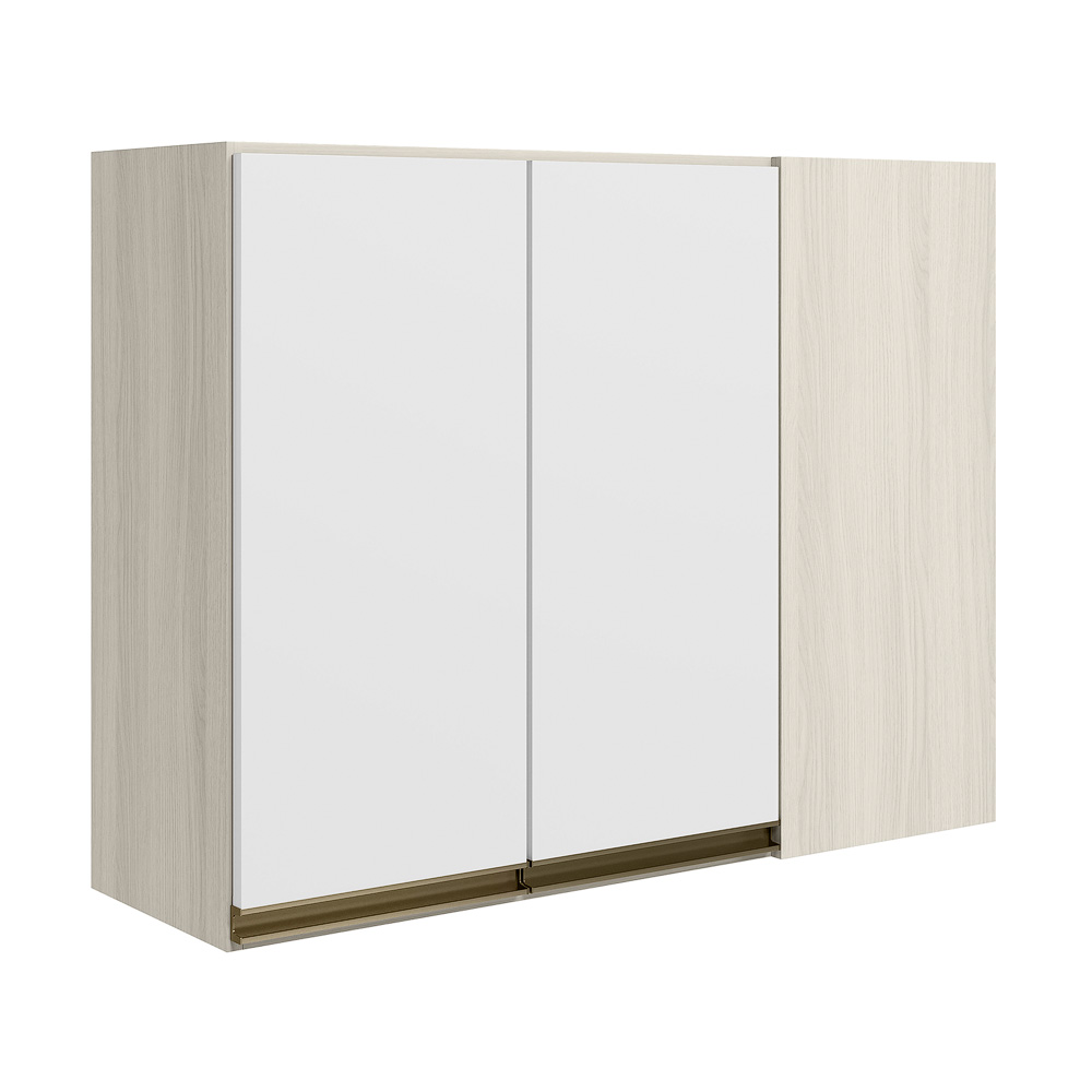 Armario Canto Reto 2P MDF 89cm Kali 12213 Bianco Toq Branco Uv Nicioli