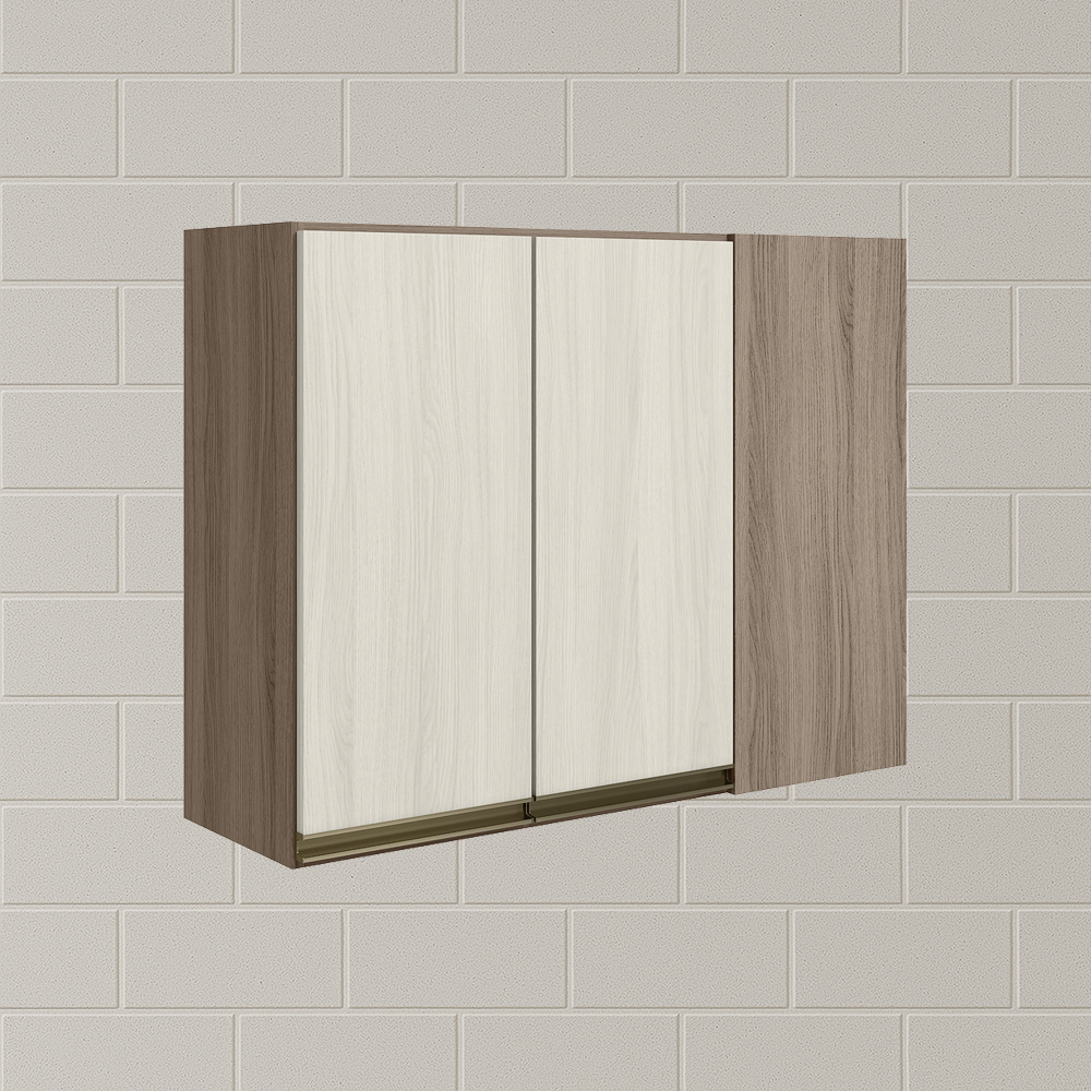 Armario Canto Reto 2P MDF 89cm Kali 12213 Carvalho Toq Bianco Toq Nicioli